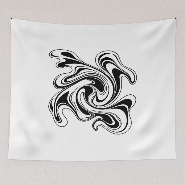 Item preview, Abstract black and white swirl art designed and sold by Pommes im Bett.