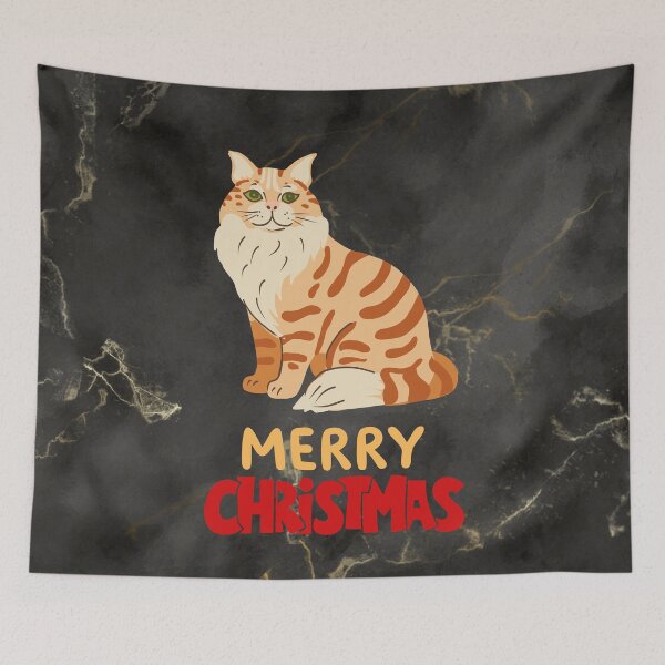Item preview, Cute Maine Coon Cat Merry Christmas Holiday Art designed and sold by stormk10.