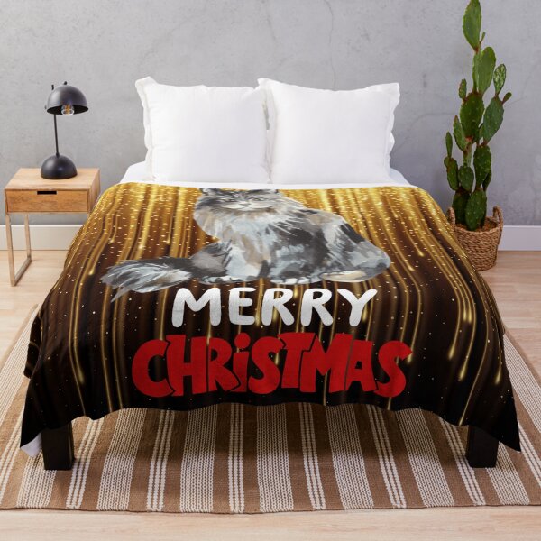 Item preview, Cute Maine Coon Cat Merry Christmas Holiday Art designed and sold by stormk10.