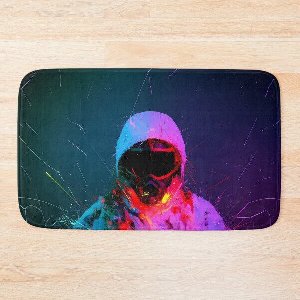 Item preview, Cyberpunk Hooded Figure Neon Goggles Art designed and sold by Lunat1kk.