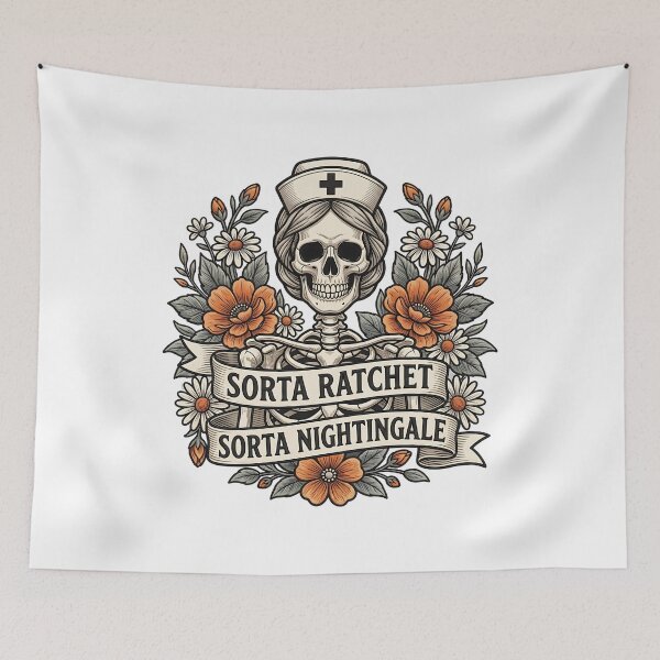 Item preview, Sorta Ratchet Sorta Nightingale Floral Nurse Humor designed and sold by ArtDesignTp.