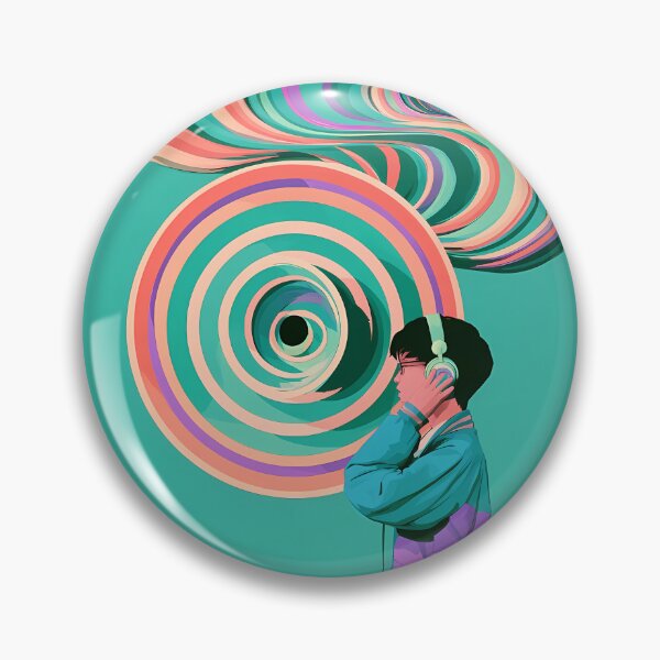 Item preview, Psychedelic Sound Waves Boy Headphones Retro Art designed and sold by Lunat1kk.