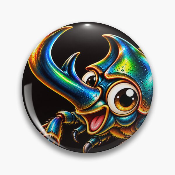 Item preview, Cute Rhinoceros Beetle Cartoon Shiny Iridescent Bug designed and sold by JanRizz.