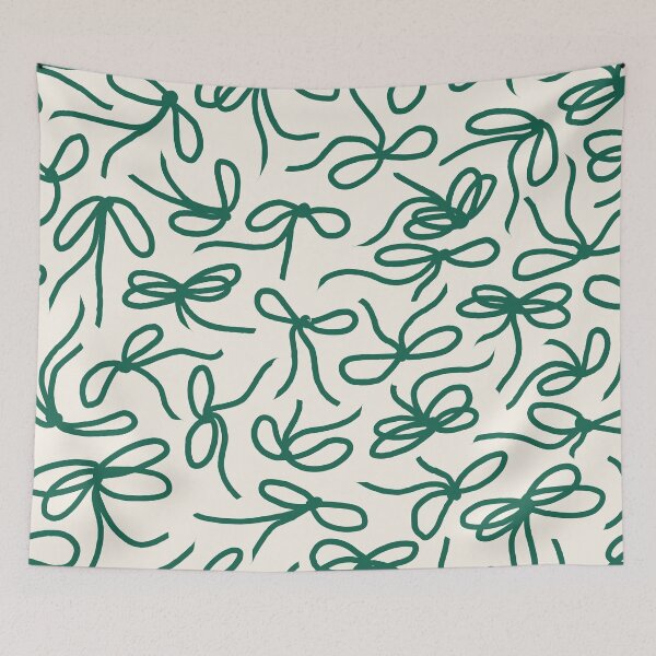 Item preview, Ribbon Bows 03 | Green Christmas Bow Pattern on Cream designed and sold by MarleneCanto.