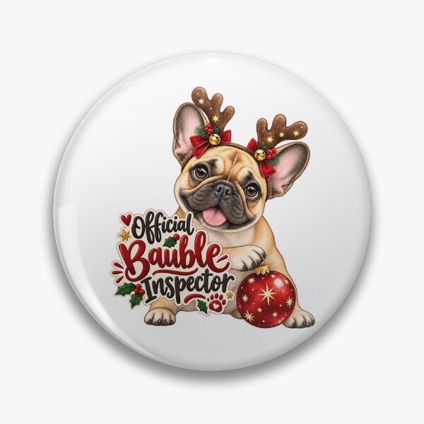 Item preview, Official Bauble Inspector French Bulldog Christmas designed and sold by badburropress.