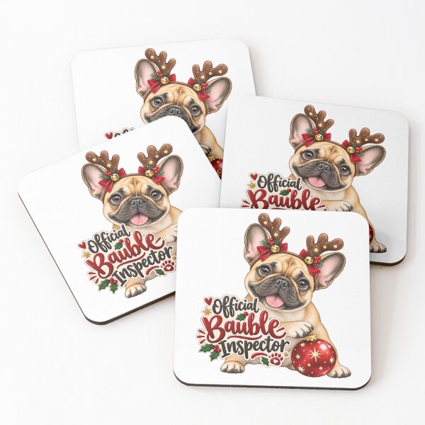 Item preview, Official Bauble Inspector French Bulldog Christmas designed and sold by badburropress.