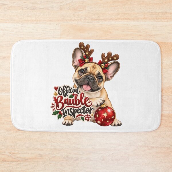 Item preview, Official Bauble Inspector French Bulldog Christmas designed and sold by badburropress.