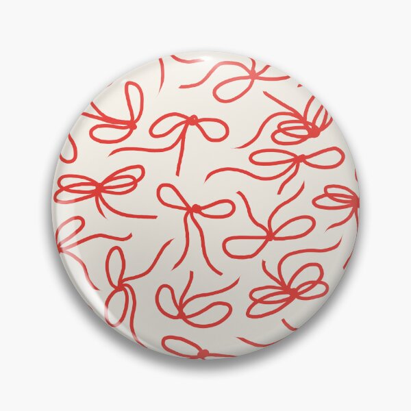 Item preview, Ribbon Bows 04 | Coral Red Christmas Bow Pattern on Cream designed and sold by MarleneCanto.