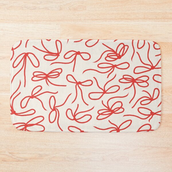 Item preview, Ribbon Bows 04 | Coral Red Christmas Bow Pattern on Cream designed and sold by MarleneCanto.