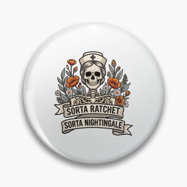 Item preview, Sorta Ratchet Sorta Nightingale Skeleton Nurse Floral designed and sold by ArtDesignTp.