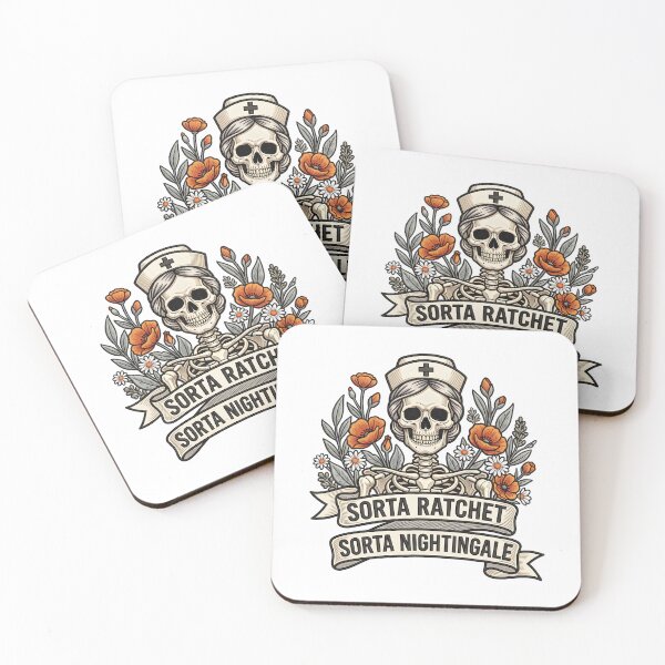 Item preview, Sorta Ratchet Sorta Nightingale Skeleton Nurse Floral designed and sold by ArtDesignTp.