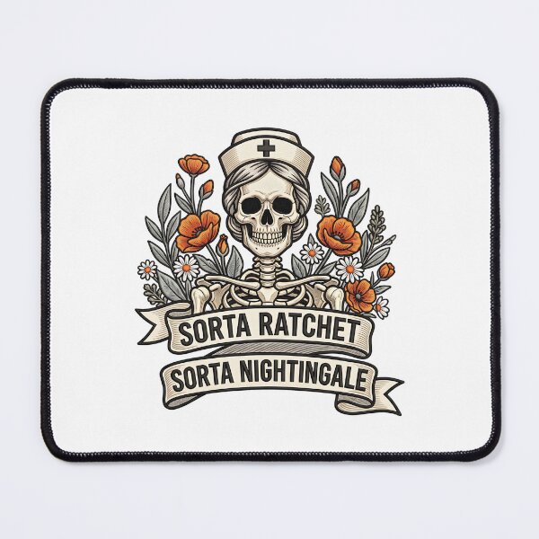 Item preview, Sorta Ratchet Sorta Nightingale Skeleton Nurse Floral designed and sold by ArtDesignTp.