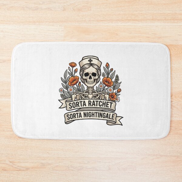 Item preview, Sorta Ratchet Sorta Nightingale Skeleton Nurse Floral designed and sold by ArtDesignTp.