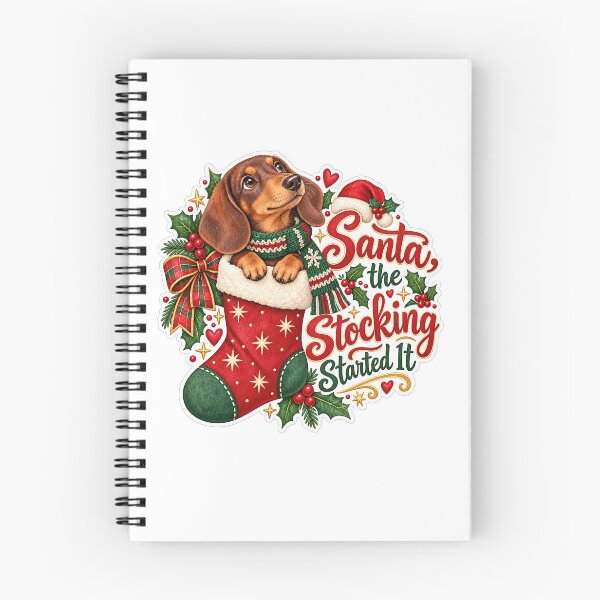 Item preview, Santa the Stocking Started It Dachshund Christmas designed and sold by badburropress.