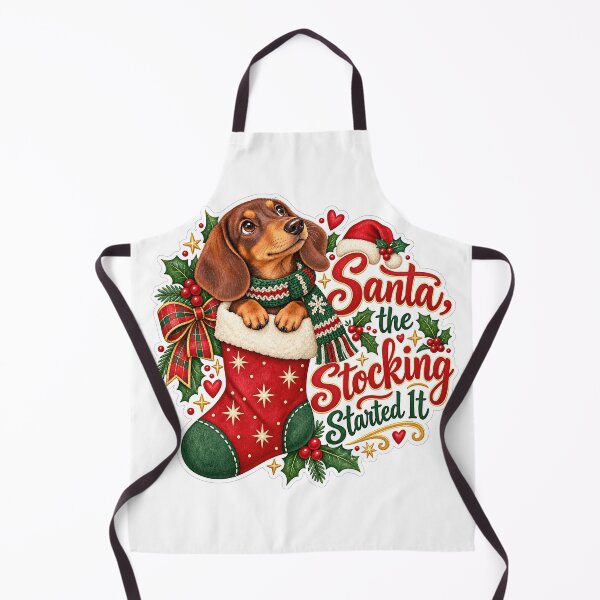 Item preview, Santa the Stocking Started It Dachshund Christmas designed and sold by badburropress.