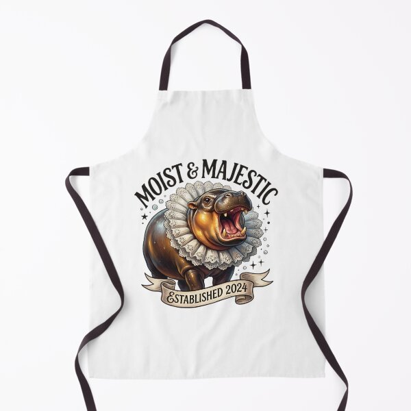Item preview, Moist and Majestic Established 2024 – Royal Pygmy Hippo Meme Illustration designed and sold by Fuechse.