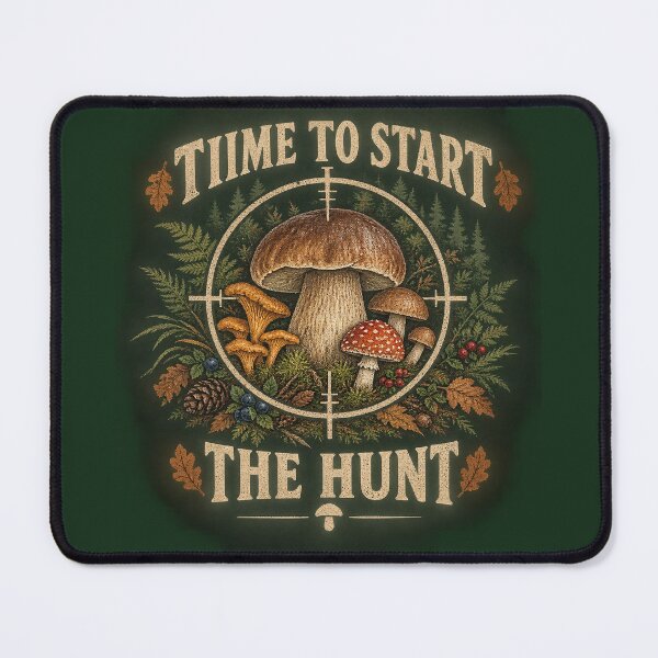 Item preview, Time to Start the Hunt – Vintage Mushroom Foraging designed and sold by Scarlett-Goods.