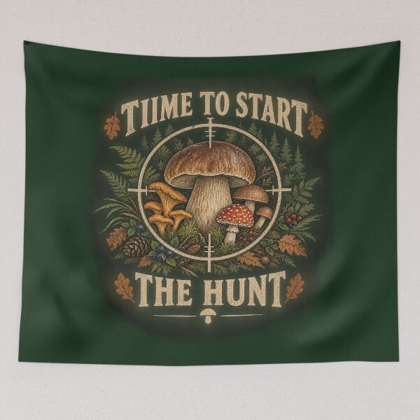 Item preview, Time to Start the Hunt – Vintage Mushroom Foraging designed and sold by Scarlett-Goods.