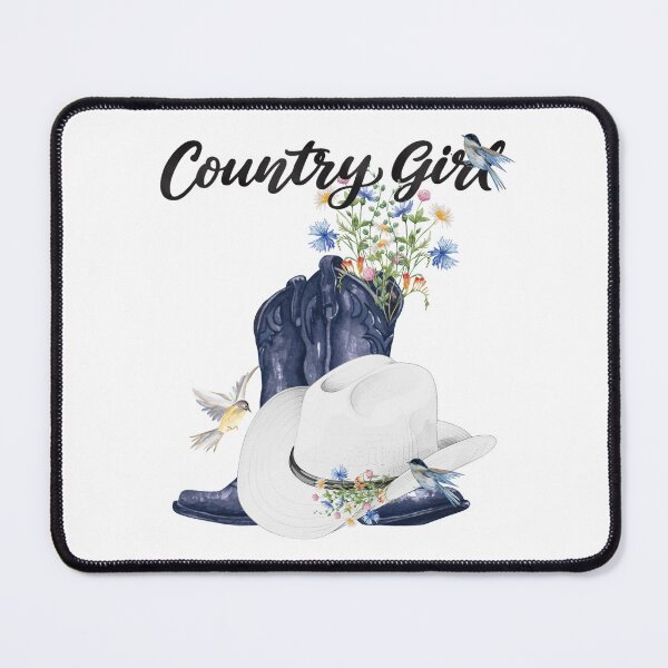 Item preview, Country Girl with Cowboy Boots, Wildflowers & Birds designed and sold by JeweledDesigns.