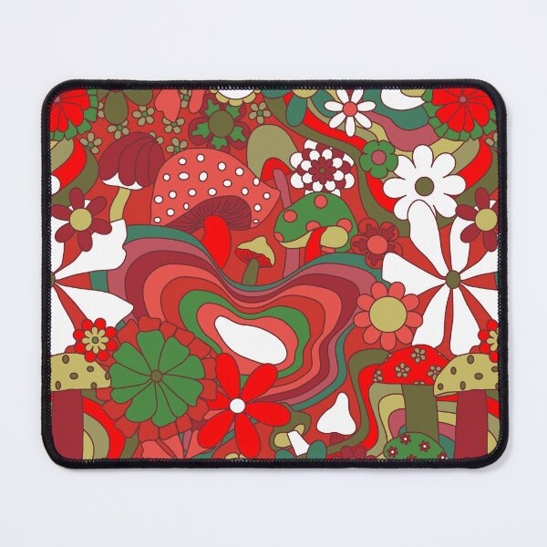 Item preview, Groovy Mushroom Garden in Christmas Red + Green designed and sold by YesterdayColl.