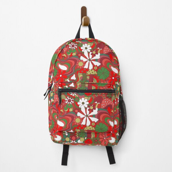 Item preview, Groovy Mushroom Garden in Christmas Red + Green designed and sold by YesterdayColl.