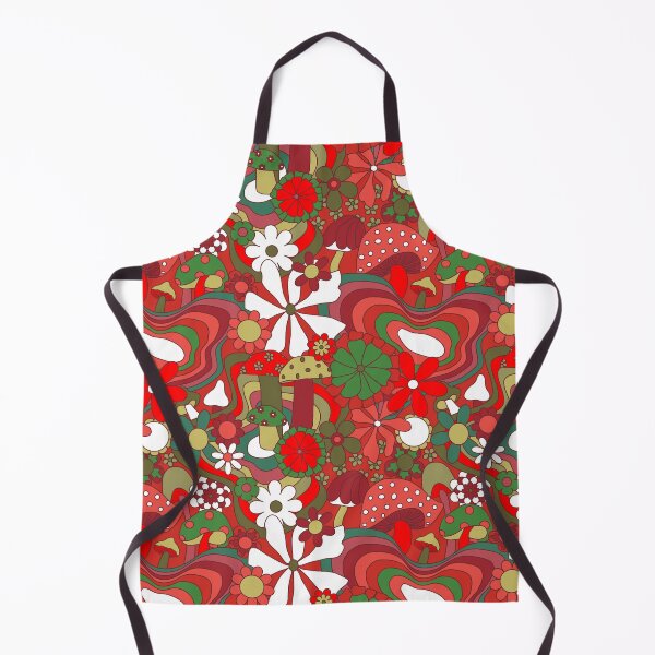 Item preview, Groovy Mushroom Garden in Christmas Red + Green designed and sold by YesterdayColl.