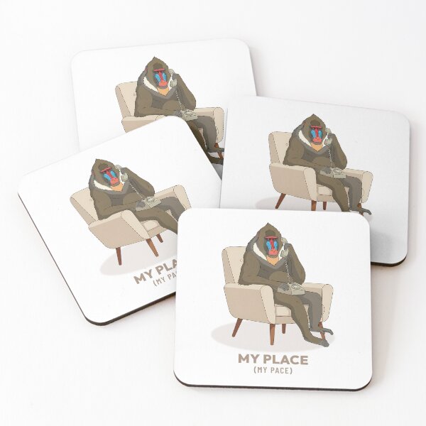 Item preview, Mandrill Sitting with Vintage Rotary Telephone, Retro Aesthetic designed and sold by COZY VINTAGE animal.