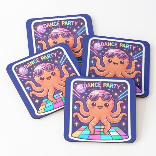 Item preview, Octopus wearing glasses on the dance floor designed and sold by Azurart2.