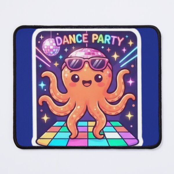 Item preview, Octopus wearing glasses on the dance floor designed and sold by Azurart2.