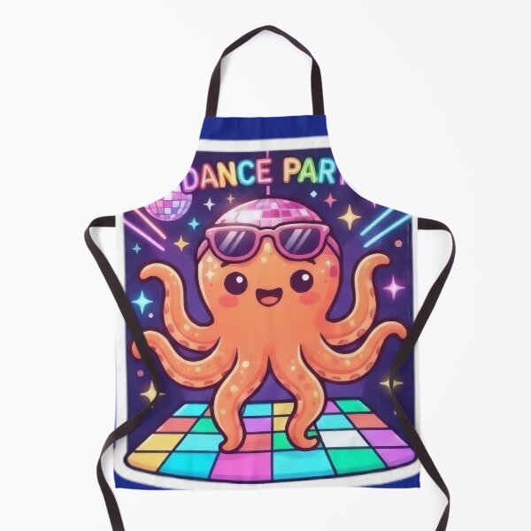 Item preview, Octopus wearing glasses on the dance floor designed and sold by Azurart2.