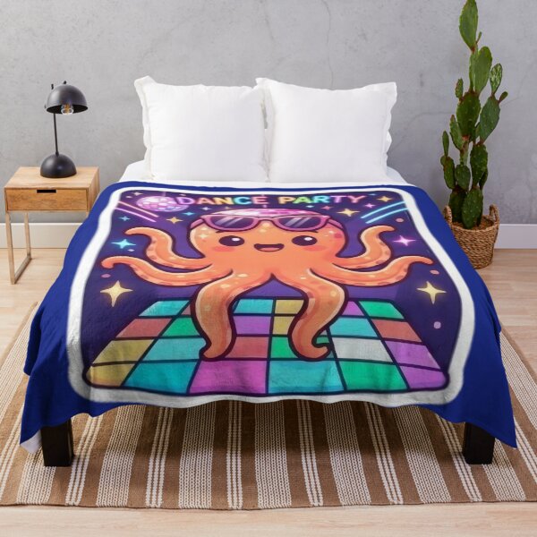 Item preview, Octopus wearing glasses on the dance floor designed and sold by Azurart2.