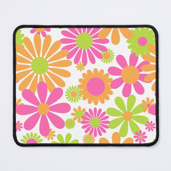 Item preview, Sunshine Day Daisies in Lime Pink + Orange designed and sold by YesterdayColl.