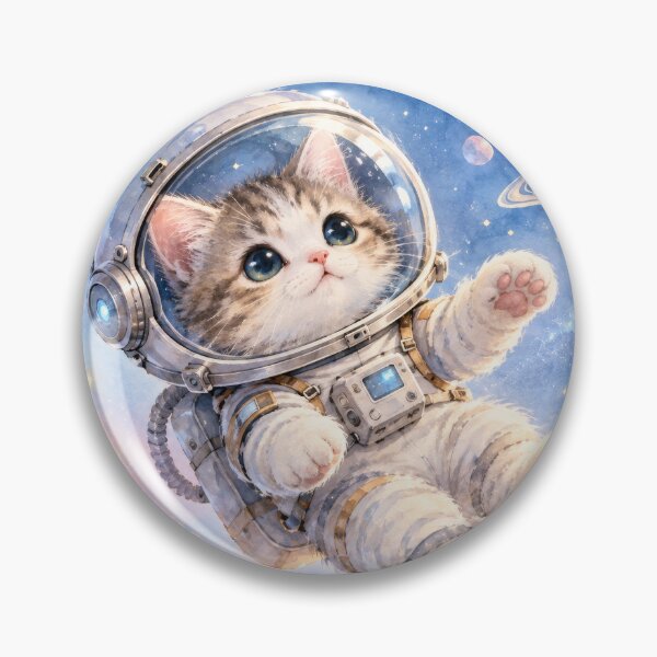 Item preview, Dreamy Astronaut Kitten in Space designed and sold by The-Library.