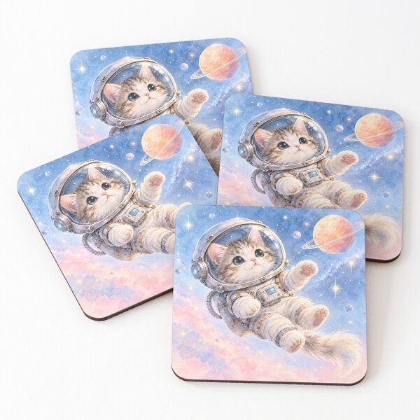 Item preview, Dreamy Astronaut Kitten in Space designed and sold by The-Library.