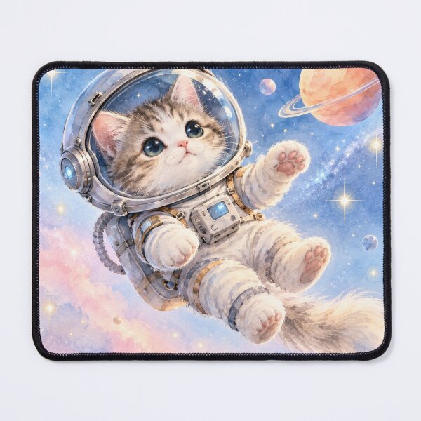 Item preview, Dreamy Astronaut Kitten in Space designed and sold by The-Library.