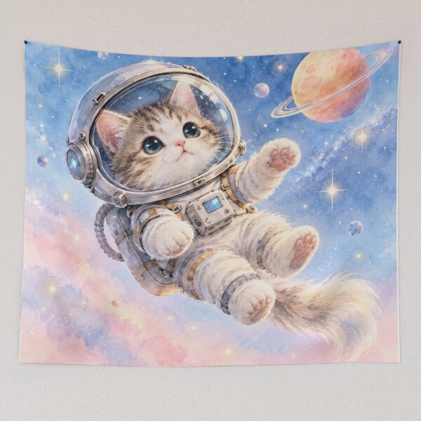 Item preview, Dreamy Astronaut Kitten in Space designed and sold by The-Library.