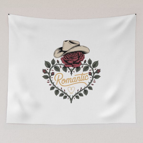 Item preview, romantic rose cowboy hat heart wreath vintage western love aesthetic designed and sold by DariaOltes.