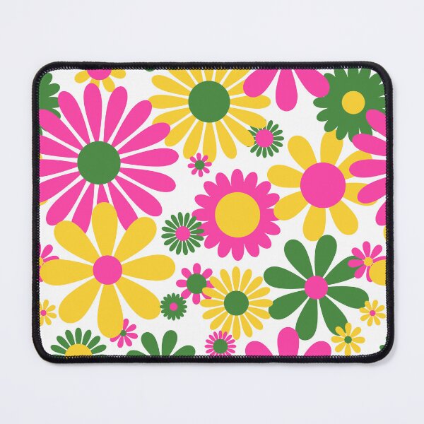 Item preview, Sunshine Day Daisies in Pink Green + Yellow designed and sold by YesterdayColl.