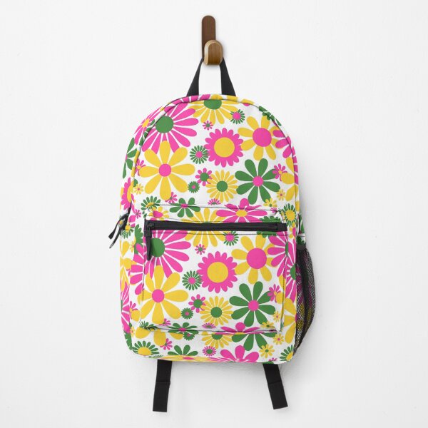 Item preview, Sunshine Day Daisies in Pink Green + Yellow designed and sold by YesterdayColl.
