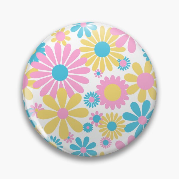 Item preview, Sunshine Day Daisies in Pastel Pink Blue + Yellow designed and sold by YesterdayColl.