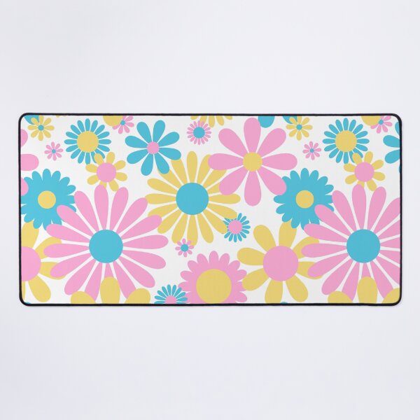 Item preview, Sunshine Day Daisies in Pastel Pink Blue + Yellow designed and sold by YesterdayColl.