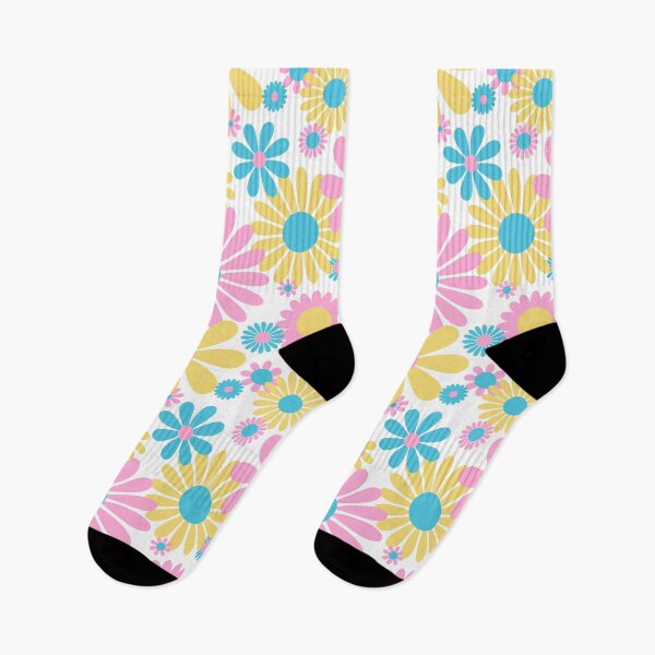 Item preview, Sunshine Day Daisies in Pastel Pink Blue + Yellow designed and sold by YesterdayColl.