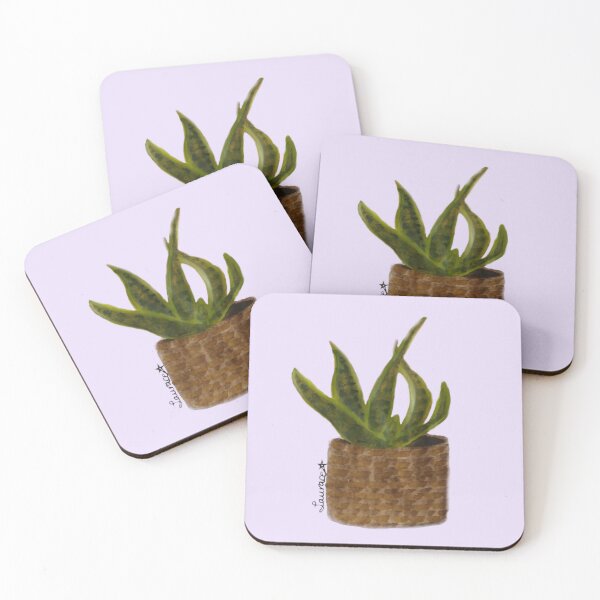 Item preview, Watercolor Snake Plant in Woven Basket designed and sold by lauracedrawings.