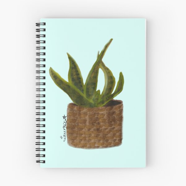 Item preview, Watercolor Snake Plant in Woven Basket designed and sold by lauracedrawings.