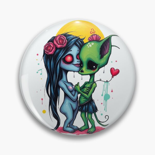 Item preview, Alien Monster Romance - Lowbrow Pop Surrealism Art designed and sold by ERODED SELF.