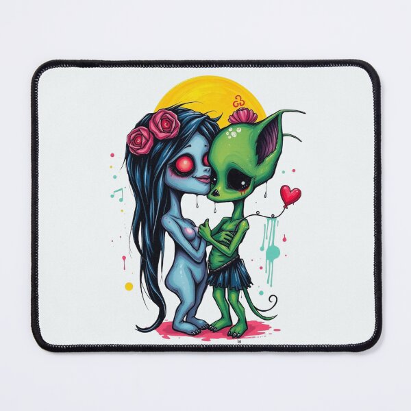 Item preview, Alien Monster Romance - Lowbrow Pop Surrealism Art designed and sold by ERODED SELF.