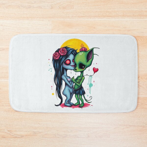 Item preview, Alien Monster Romance - Lowbrow Pop Surrealism Art designed and sold by ERODED SELF.