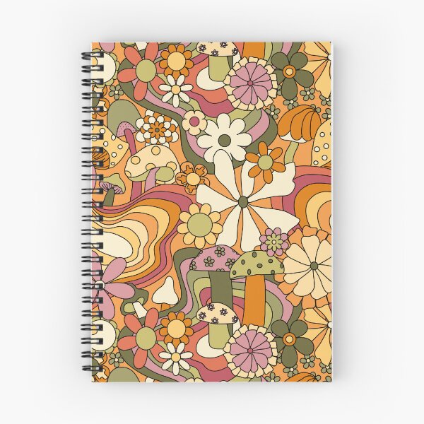 Item preview, Groovy Mushroom Garden in Rusty Orange and Mauve designed and sold by YesterdayColl.