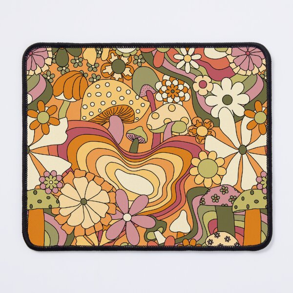 Item preview, Groovy Mushroom Garden in Rusty Orange and Mauve designed and sold by YesterdayColl.