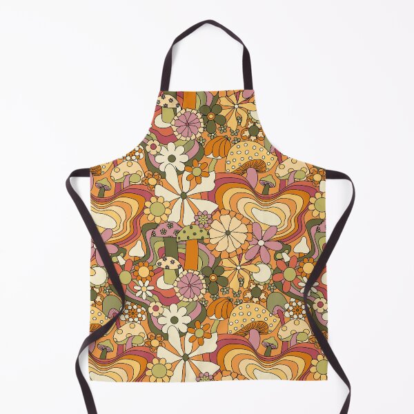 Item preview, Groovy Mushroom Garden in Rusty Orange and Mauve designed and sold by YesterdayColl.